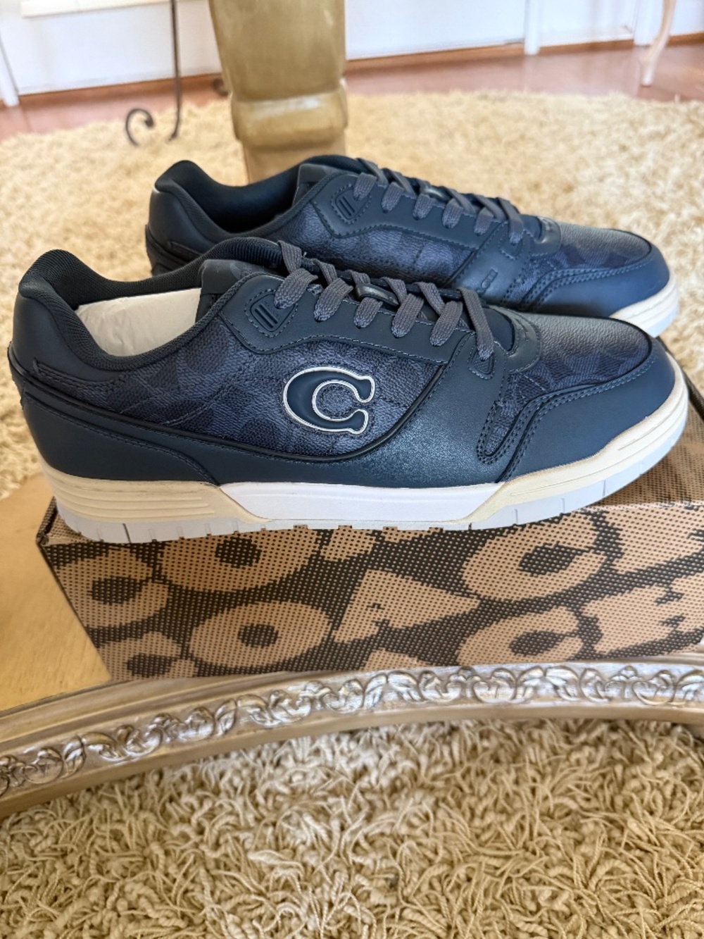 Coach Soho Sneaker Signature Denim Blue Low Top Lace-Up Sneaker Mens 13D NWB